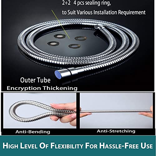 Image of JAGGER (1.5 Meter) Stainless Steel Double-Buckle Flexible Shower Hose Hand Shower Hose Shower Tube, Health Faucet Tube for Bathroom, Flexible Tube, Faucet Pipe for Toilet (Pack of 1)