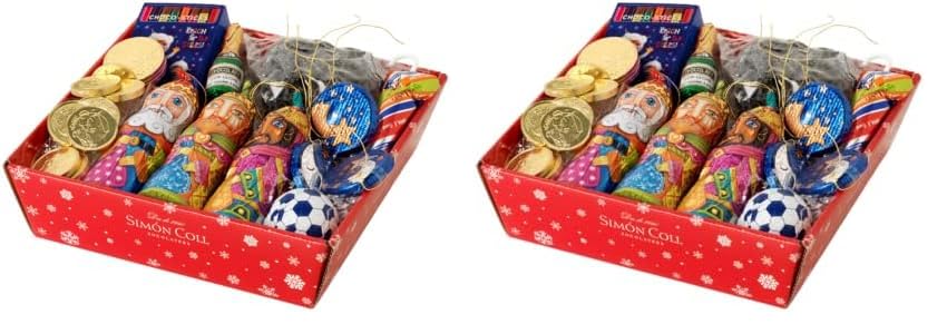 Simón Coll Cesta de Navidad de Dulces y Chocolates con Leche para Niños 202gr (Paquete de 2)