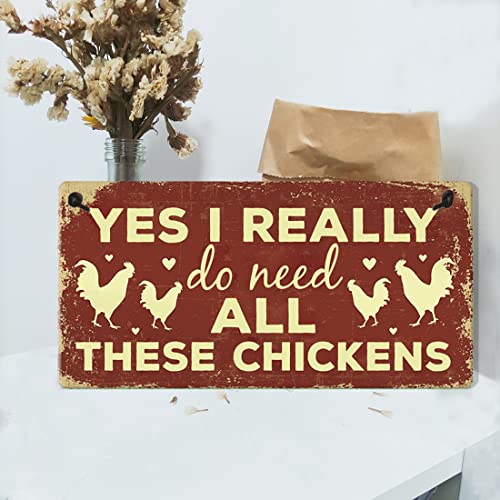 Dadaly Decor Chicken Signs "I Do Need Chicken Lover", lustiges Schild für Zuhause, Garten, Hühnerstall, Hühnerstall, Dekoration, 12,7 x 25,4 cm, wasserdicht – Bild 4