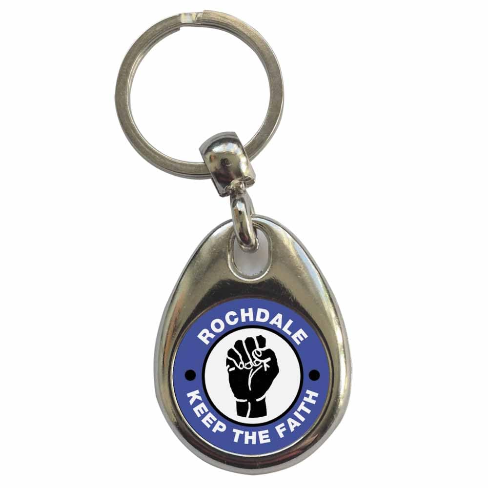 Ozorath Rochdale Keep The Faith Northern Soul Keyring Keychain with Split Ring Attachment and Metal Key Fob