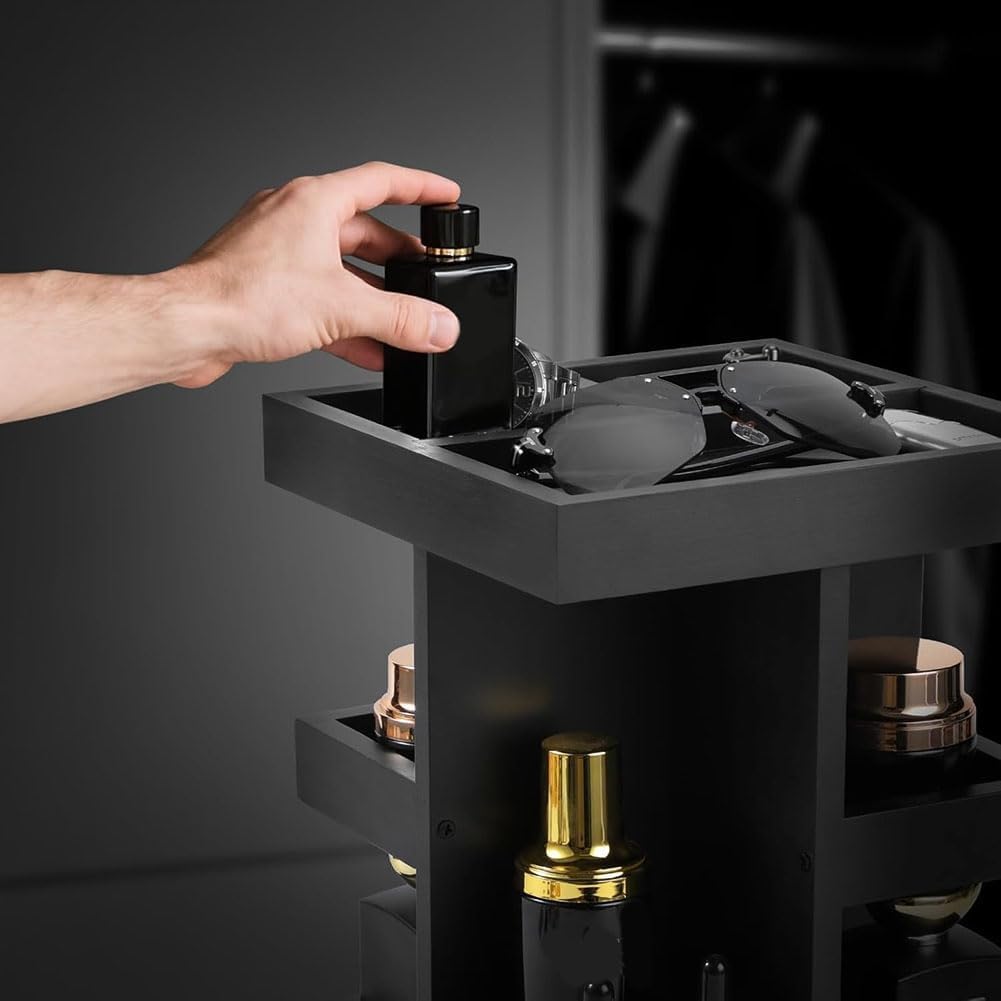 Parfümregal für Herren,dreistöckiges Parfümregal aus Holz mit Drehfunktion, Schreibtisch-Organizer, Geschenk für den Vater von der Ehefrau,Ein Geschenk zum Vatertag für den Ehemann oder Freund