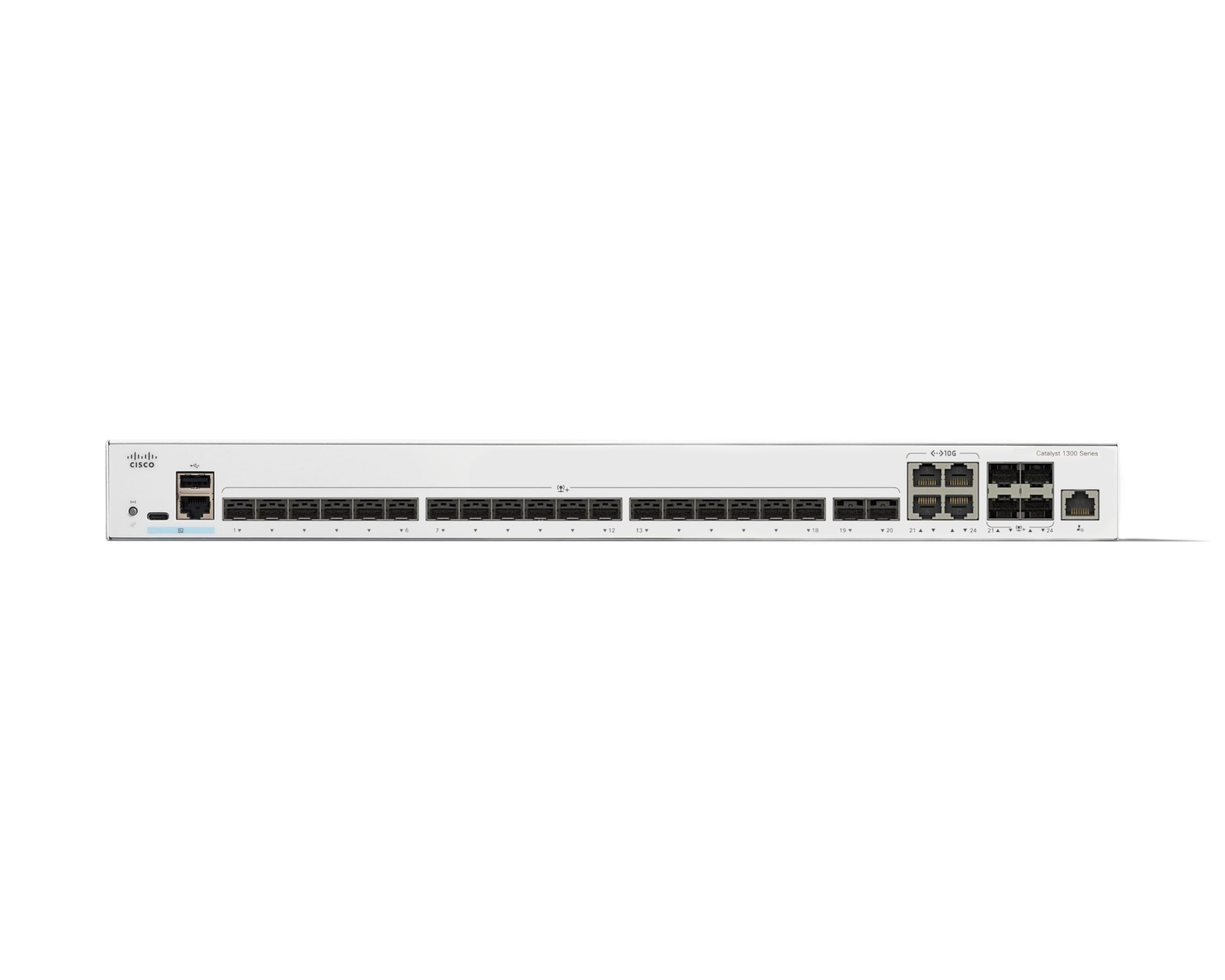 Commutateur administrable Cisco Catalyst 1300-24XS, 20 Ports SFP+ 10G, 4 Ports Mixtes SFP+ 10GE, Garantie limitée à Vie (C1300-24XS)