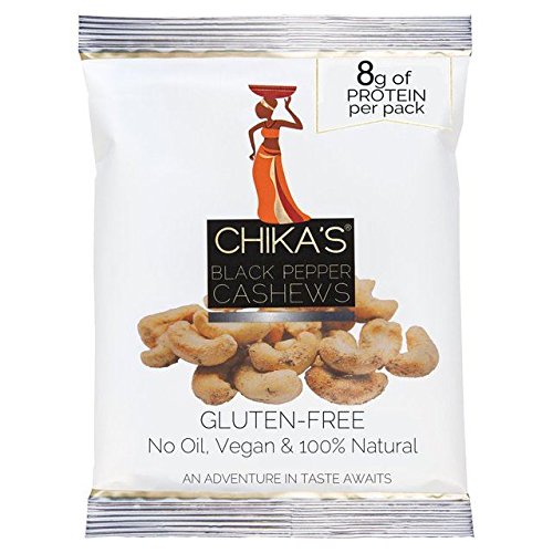 Chika's Sea Salt & Black Pepper Cashews 45g (0.1lbs) Grocery & Gourmet Food