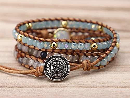 Zosojona Women Wrap Bracelets Boho Natural Stone Jasper Turquoises Strand Bracelet Jewelry Collection thumb #1