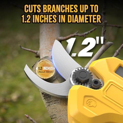 Image of 2 IN 1 Electric Pruning Shears Cordless with Pole for Dewalt 20V MAX Battery, 1.2 inch Cutting Diameter, 14Ft Reach, Brushless Motor Branch Cutter - for Gardening & Tree Trimming (No Battery)