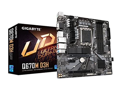 Image of GIGABYTE Q670M D3H (LGA1700 / Intel / Q670 / M-ATX / DDR5 / Dual M.2 / PCIe 4 / USB 3.2 Gen2 Type-C /Intel 2.5GbE LAN /Motherboard)