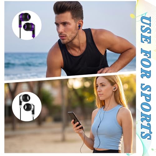 Image of Kigeli 300 Packs Wired Earbuds Bulk, Interlaced Black