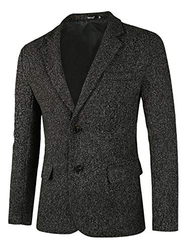 TATT 21 Men's Sports Coat Notch Lapel Two Buttons Up Slim Fit Casual Blazer Small