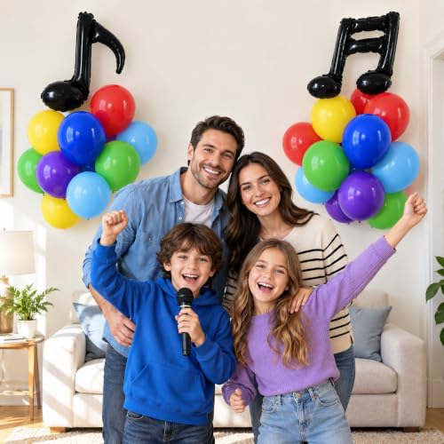 Image of HILAVO Red Blue Yellow Balloons Primary Color Rainbow Birthday Balloon