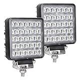 Exzeit Waterproof LED Work Lights for Truck, 150° Flood Led Light Bar, 60W 4200LMS Off Road Lights，4.4inches, 12/24 V Led Light Bar