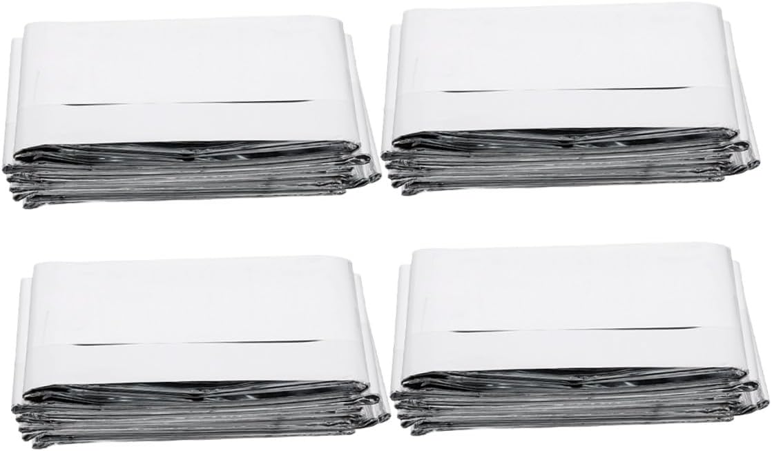 Toddmomy 4pcs Emergency Survival Blanket Set, Silver Foil Thermal Insulation Camping Blanket, Portable Lightweight Emergency Outdoor Warmth Protection, 160x210cm