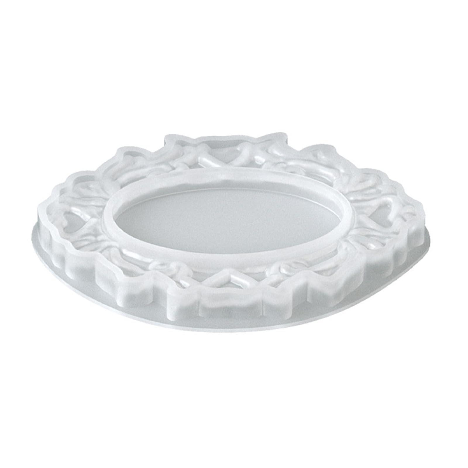 hogtnd Elegant Silicone Mould for Making a Decorative Jewellery Tray with Intricate Flower Embossing and Heat Resistant Elegant Embossed Decorative Tray Mould