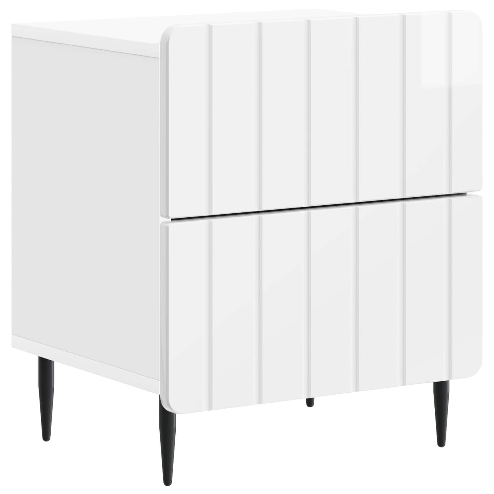 Table de Chevet Blanc Brillant Meuble Moderne pour Créer un Coin Lecture Cosy