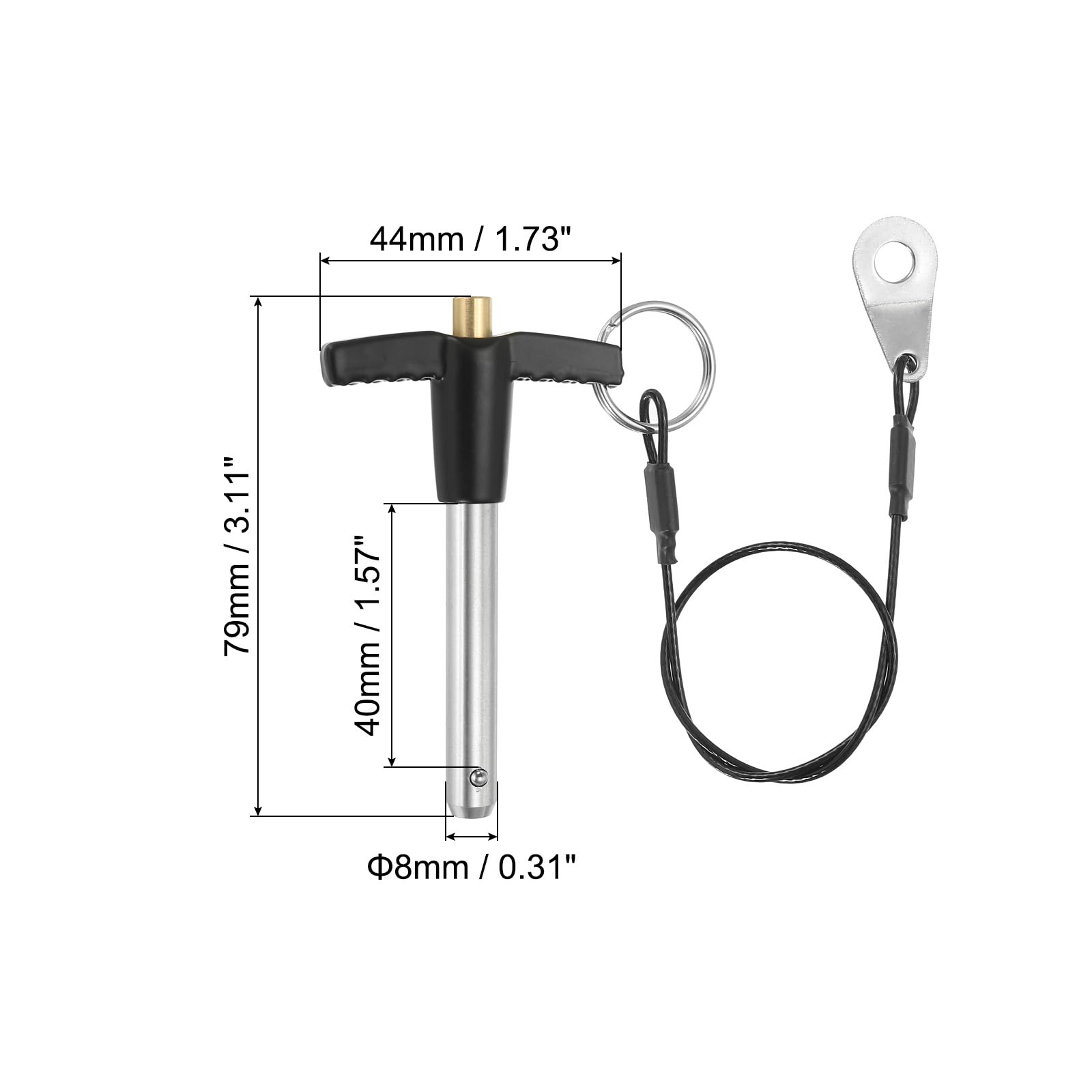 PATIKIL T Handle Lock Pins 5/16 x 1.57" (8 x 40mm) - Image 2