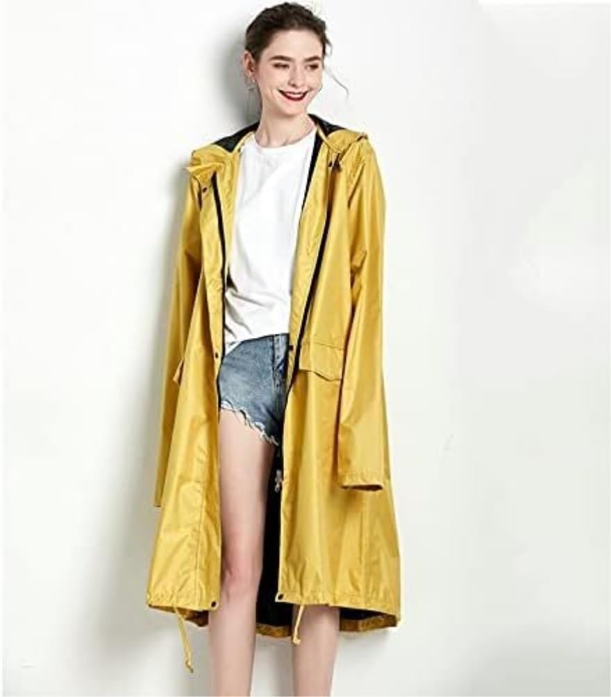 Chubasquero Chubasquero Largo Y Fino para Mujer, Ponchos De Lluvia para Mujer, Impermeables Ponchos De Lluvia Impermeables(Yellow)