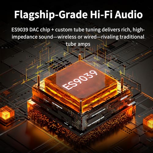 Image of HiFiGo Muse HiFi M6 Double Headphone Amplifier, Portable USB C DAC Amps with Vacuum Tube Glow Tube, 4.4mm /3.5mm Dual Outputs with for for Phones /PC /Laptops