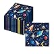KLINNA 20 Stück 33x33cm Weltraum Planet Party Servietten, Papierservietten als Tischdeko für Geburtstag & Feiern mit Sonnensystem Galaxie Motiv, Serviette Rakete Geburtstag für Kinder