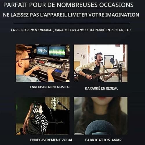 Mini mixeur audio pour PC USB Mixeur 2 canaux Microphone/guitare XLR + 6,35 mm stéréo 3,5 mm en alimentation fantôme 48 V