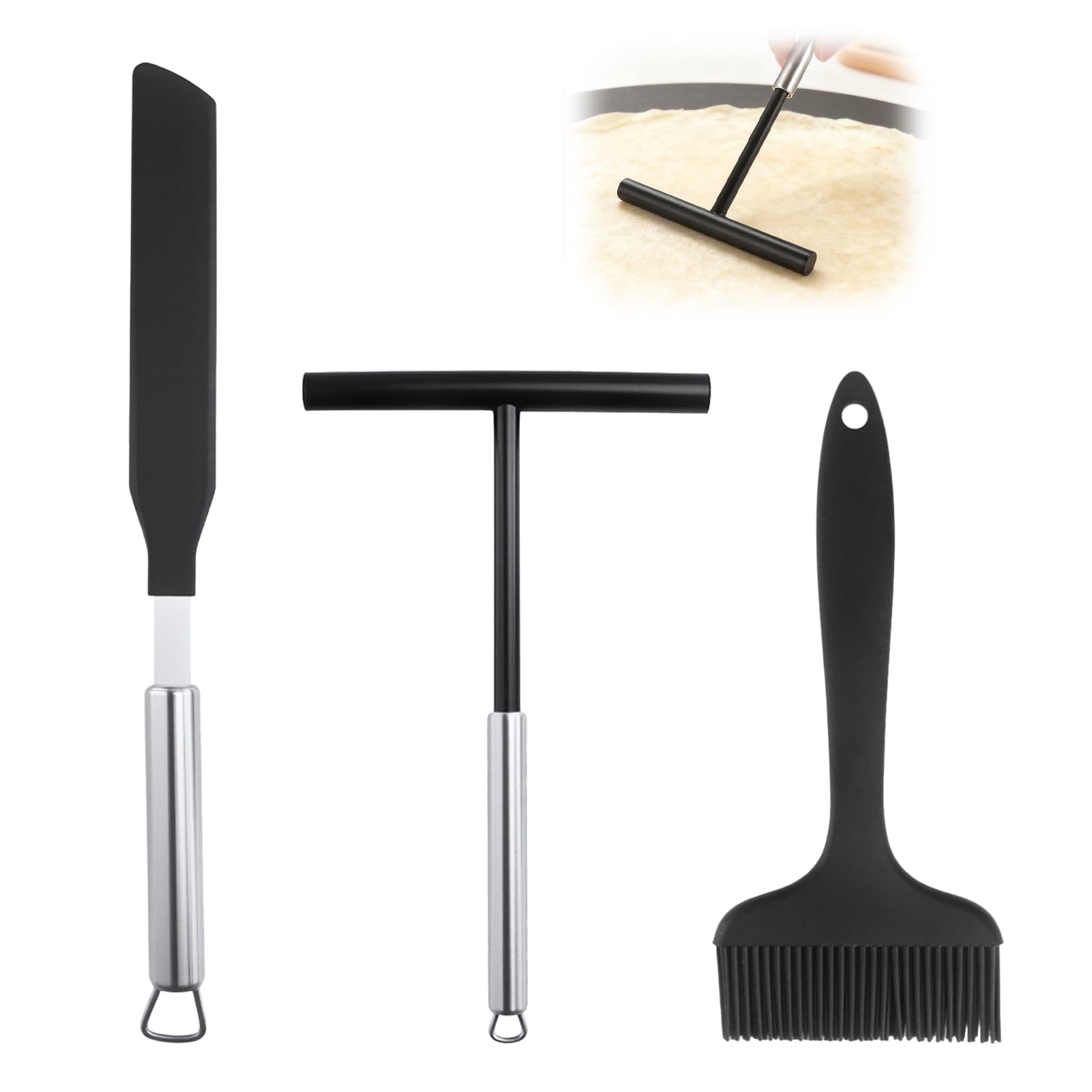 3 Pcs Stainless Steel Crepe Spreader and Spatula Kit, Pancake Spreader Tool