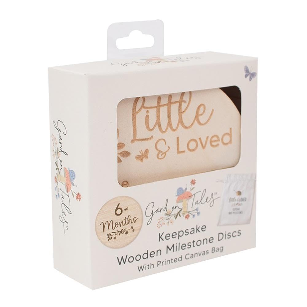 Wooden Milestone Discs with Bag Baby Newborn Keepsake Memories Pictures