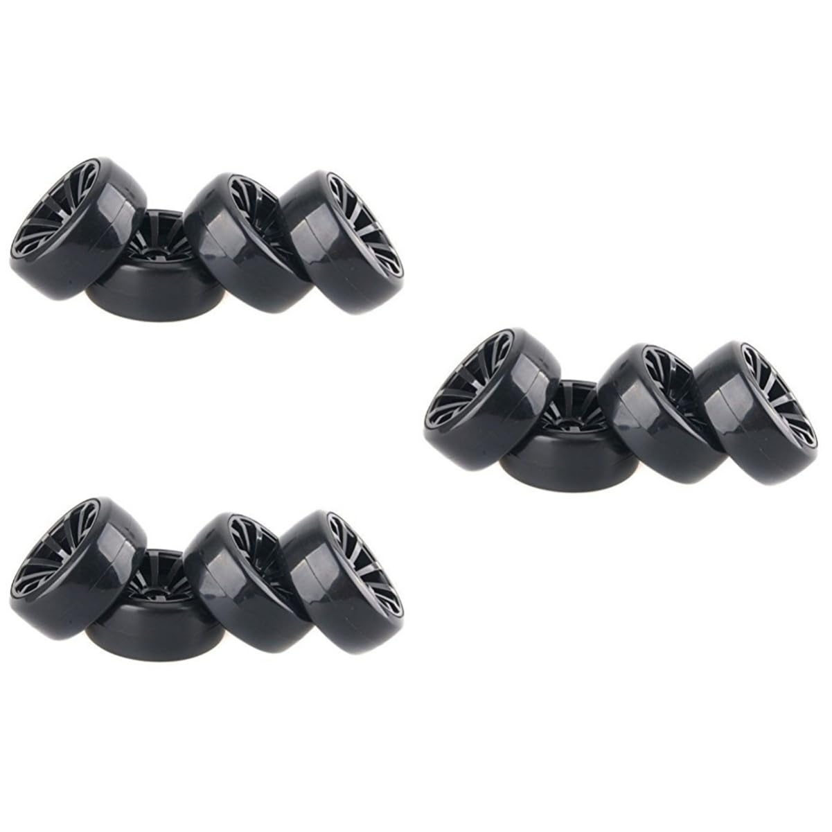 Toyvian 12pièces Roues De Pneu Plastique pour Voitures De Course Jantes avec Équipement De Remplacement pour Hpi Et Voitures Drift