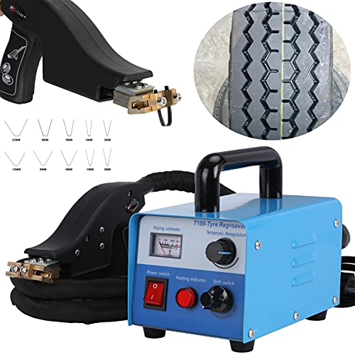 Tire Iron Machine Grooving Tools,110V 400W Tyre Iron Regroover,Professional Tire Rubber Groover Machine with 20 pcs Blades Cutter Knives