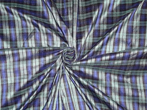 Soie Dupioni haut de gamme trame noire aux reflets bleu vert laize 54