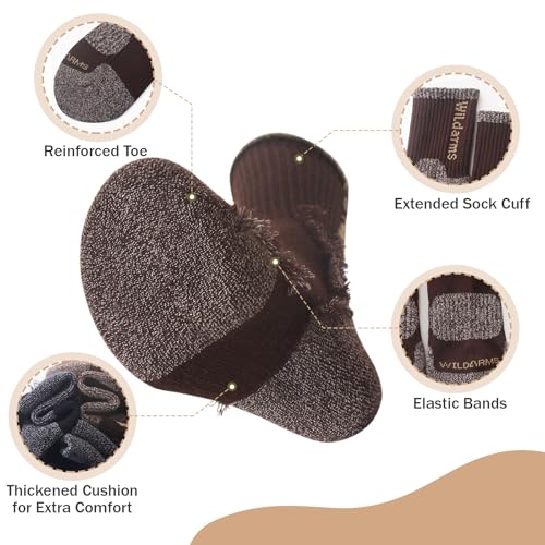 Wildarms 5 Pairs Socks for Men Warm Cozy Boot Socks4