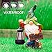 WOGOON Garden Gnome Statue, Resin Figurine with Bright Solar Lantern Lights and Welcome Sign, Outdoor Solar Illumination Decorations for Indoor Patio Lawn Garden Room,Birthday Housewarming Gift