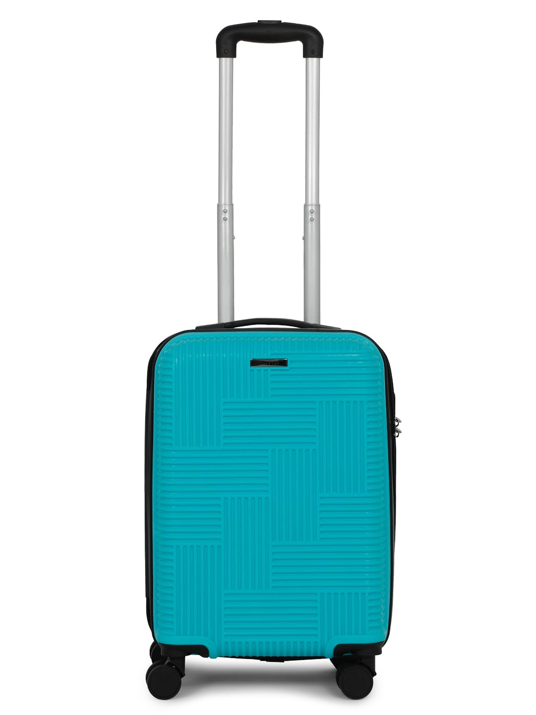 Teakwood Andaman Textured Zigzag Stripline Unisex Check-in Hardside Cabin Trolley Bag with Secure Number Lock System 360 Degree Rotating 8 Wheels (56 CM, Aqua Green)-image-22