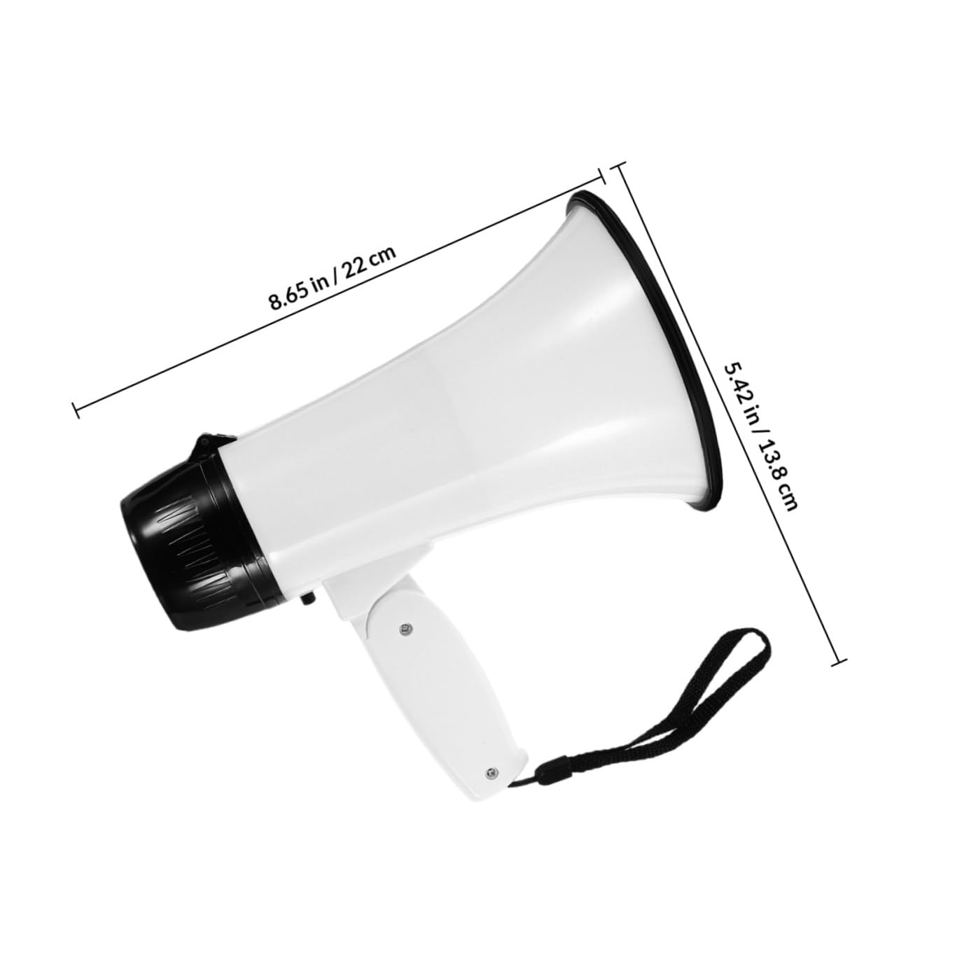 Megáfono Portátil Blanco con Micrófono de Grabación y Amplificador de Sonido Diseño Plegable y Alarma para Guías Turísticos y