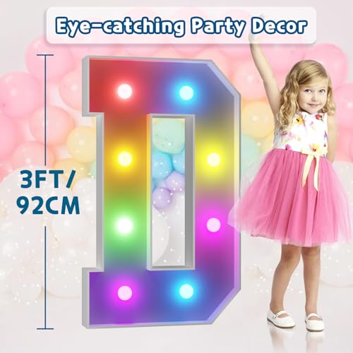 Image of Imprsv Colorful 3FT Marquee Letters D, 18 Colors Large Light up Letters