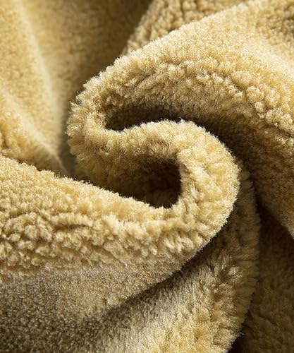 Men's Fleece-Lined Trucker Jacket, Button-Front,With Pockets Work Winter Thick Warm Coat3