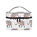 Produktbild Kosmetiktasche mit ethnischen Elefanten, indisches Blumenmuster, Reise-Make-up-Tasche, Organizer für Frauen, Mädchen, Kulturbeutel, tragbare Aufbewahrung, Leinen, Kosmetiktasche