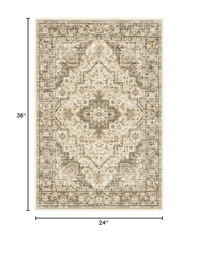 Tapete decorativo marrón 2x3 ft Fortsea miniatura 2
