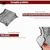 Elastyczna kieszeń Organizator siatki,Rozszerzona siatka ładunkowa 120 × 70cm z 4 haczykami,Elastyczna lina nylonowa elastyczna,Bungee,dla SUV,Van,Ciężarówka,Bagażnik bagażnika,Kemping,Uniwersalny