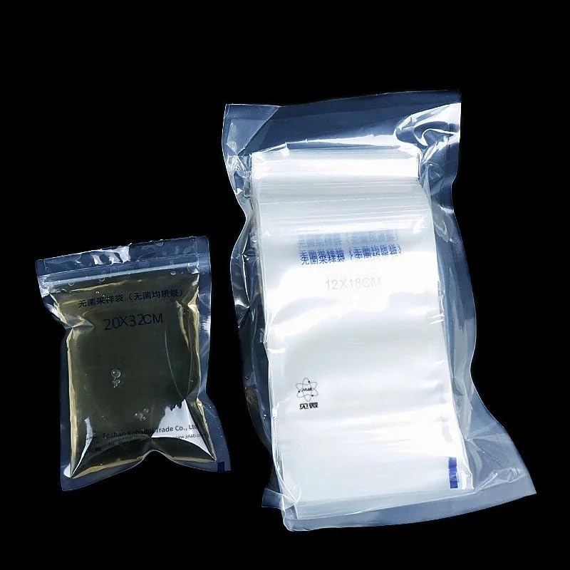 Bolsa homogénea estéril con tira de sellado, 20 cm x 32 cm, bolsa de muestreo aséptica for homogeneización de muestreador de 400 ml, bolsa de PE, 100 unidades/paquete