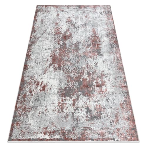 rugsx Alfombra Allure 1959 Alfombra Abstracta Moderna en Blanco/Rosa   Elegante y glamuroso para salón y Dormitorio   120x170 cm