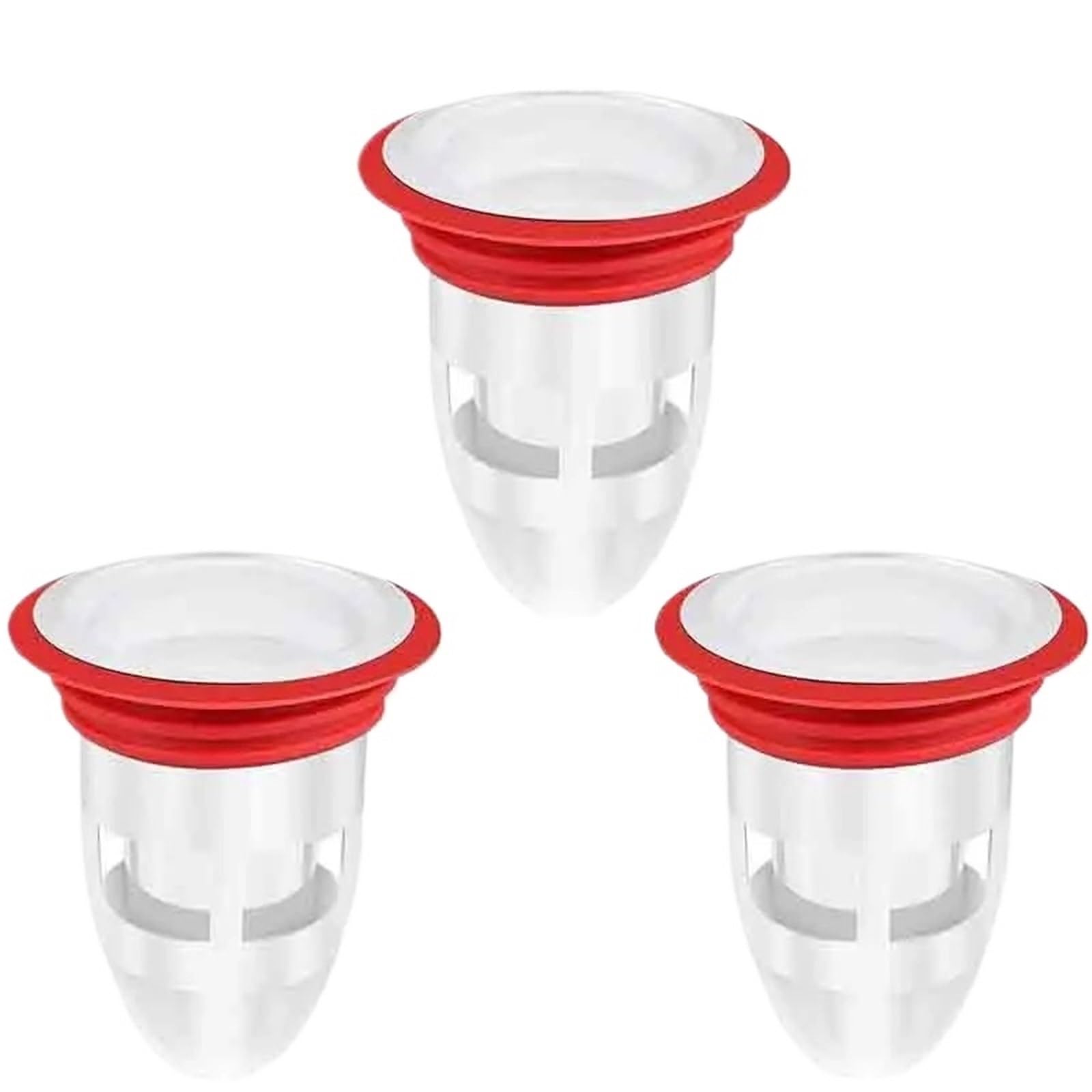 3pcs Anti Odor Floor Drain PP Silicone Seal Household Bathroom Kitchen Backflow Fast Drainage for Bathroom(White)