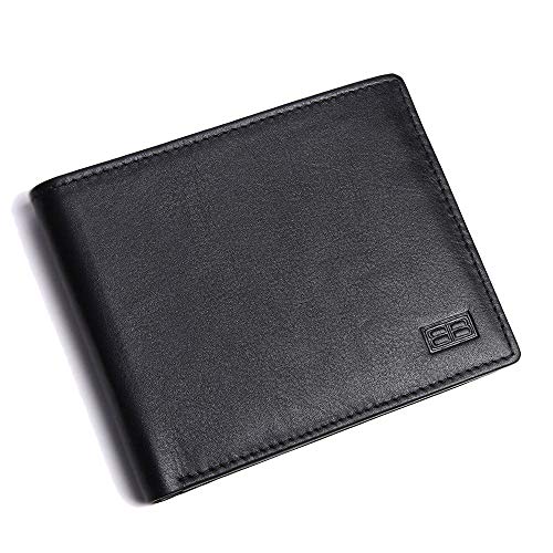 Image of Brooklyn Bridge Genuine Leather Slim Wallets for Men VT Black Men's Genuine Leather Wallet with RFID Blocking Bifold, Branded Quality Mens Wallet, Slim Compact, Minimalist Thin, Front Pocket Gift Set