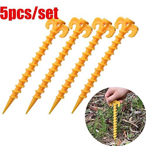 BIGBIGFAMILY Pregos em espiral para barraca de barraca para ambientes externos, 5 peças