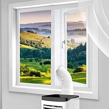 Window Seal for Portable Air Conditioner, Universal Window Seal for Mobile Air-Conditioning and Tumble Dryer, with Zip and Adhesive Strap, Easy to Install, No Need for Drilling Holes, 4M/400CM