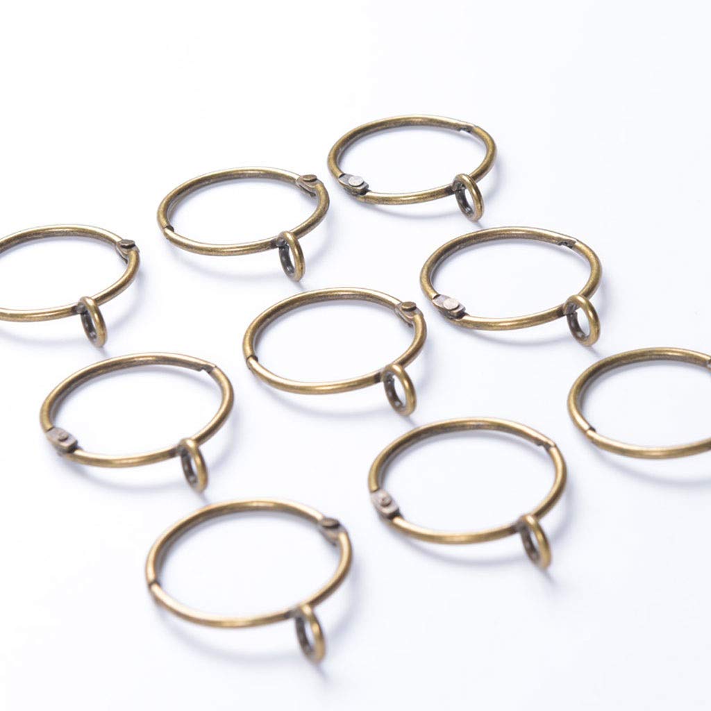 Anelli per Tende 10 Pezzi Anelli per Tende Aperti in Bronzo con Occhiello 1,5 Pollici Apribili in Ottone Anelli per Tende in Metallo Fibbia per Tenda da Doccia per Asta Fissa, Antiruggine, Facile da
