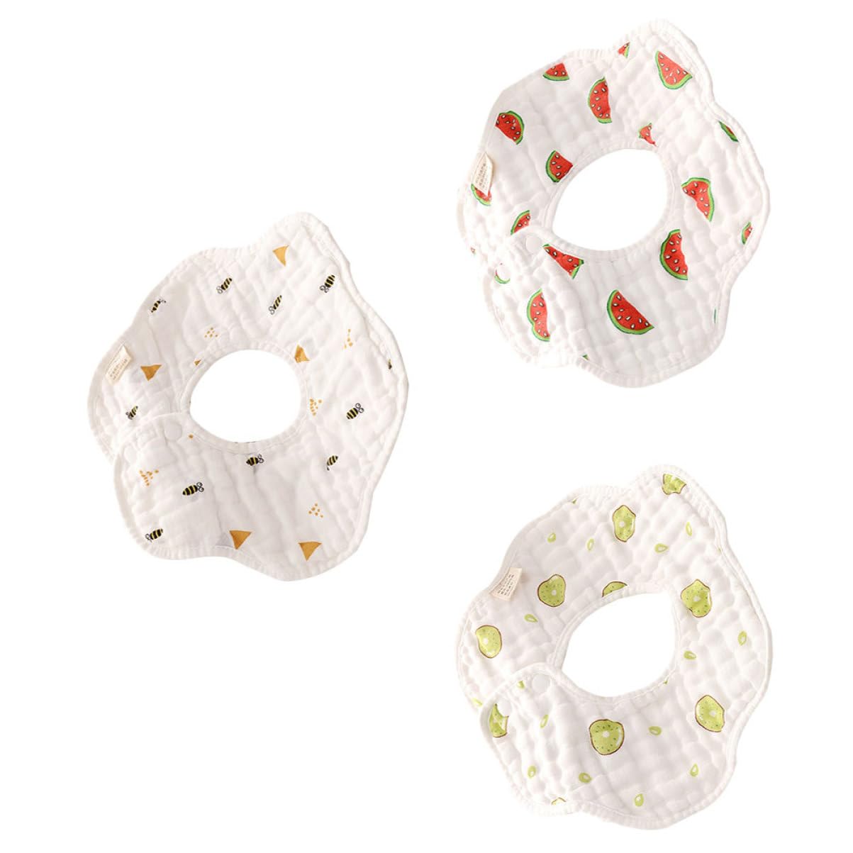 TOYANDONA Baberos 9 Piezas babero artículos cómodos para bebés pétalo suministros niño 8 capas de gasa Baberos Cómodos