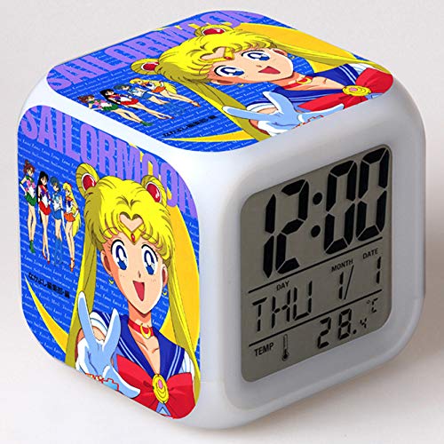 Buy upnanren Sailor Moon Alarm Clock Month Colorful Color LED