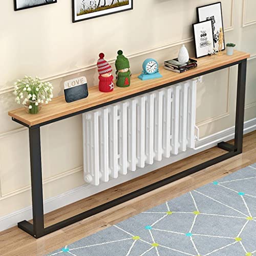 Mesa de consola estrecha rectangular y mesa larga industrial para detrás del sofá