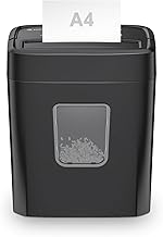 Bonsaii 8 Sheet Cross Cut Document Shredder for Credit Cards and Staples, Security Level P-4, for Home Use, Portable Handle, Black (C234-B)