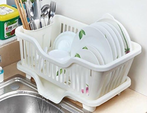 Kitchen Racks Thick Plastic Storage Rack Dripping Dishes Treatment Dish Rack Dripping Dish Rack (White)