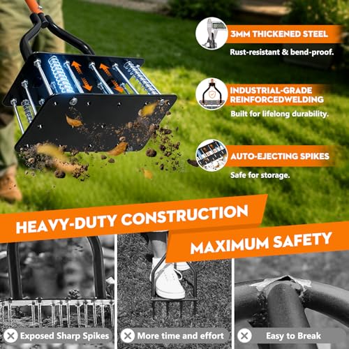 Herramienta Manual para Airear Césped con 15 Púas miniatura 3