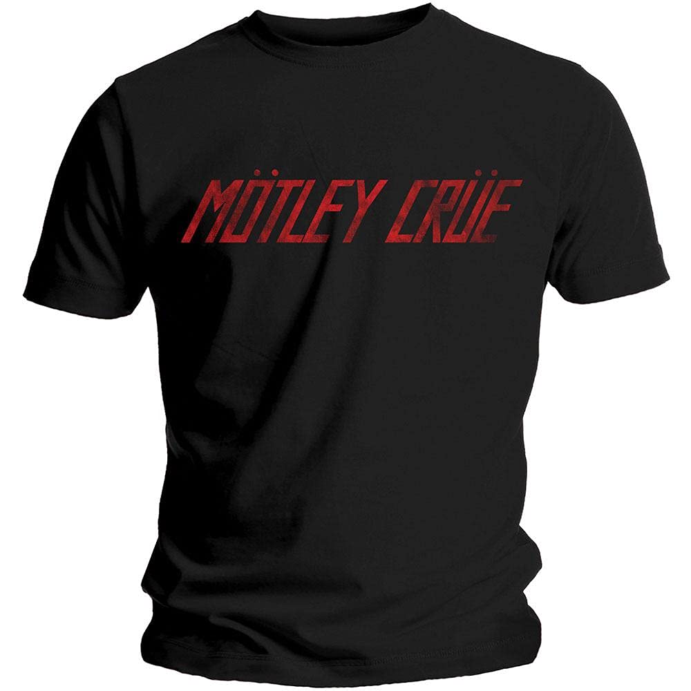 Rock Off Black Motley Crue - Distressed Logo - T-Shirt - Cotton - Size Xl - Officially Licensed Merch